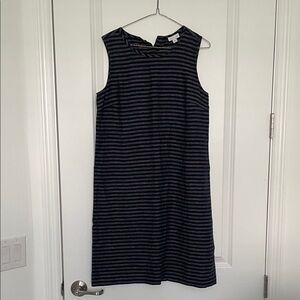 J. Jill Striped Sleeveless Midi Dress 100% Linen
